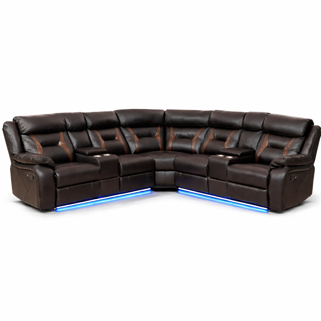 Simba Reclining Sectional with LED Lighting
