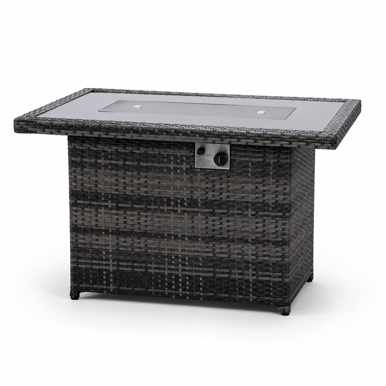 Black Wicker Fire Table